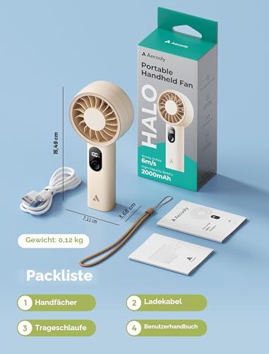 Thumbnail 7 de Aecooly Mighty Handventilator – kompakt, USB-aufladbar und mit Digitaldisplay