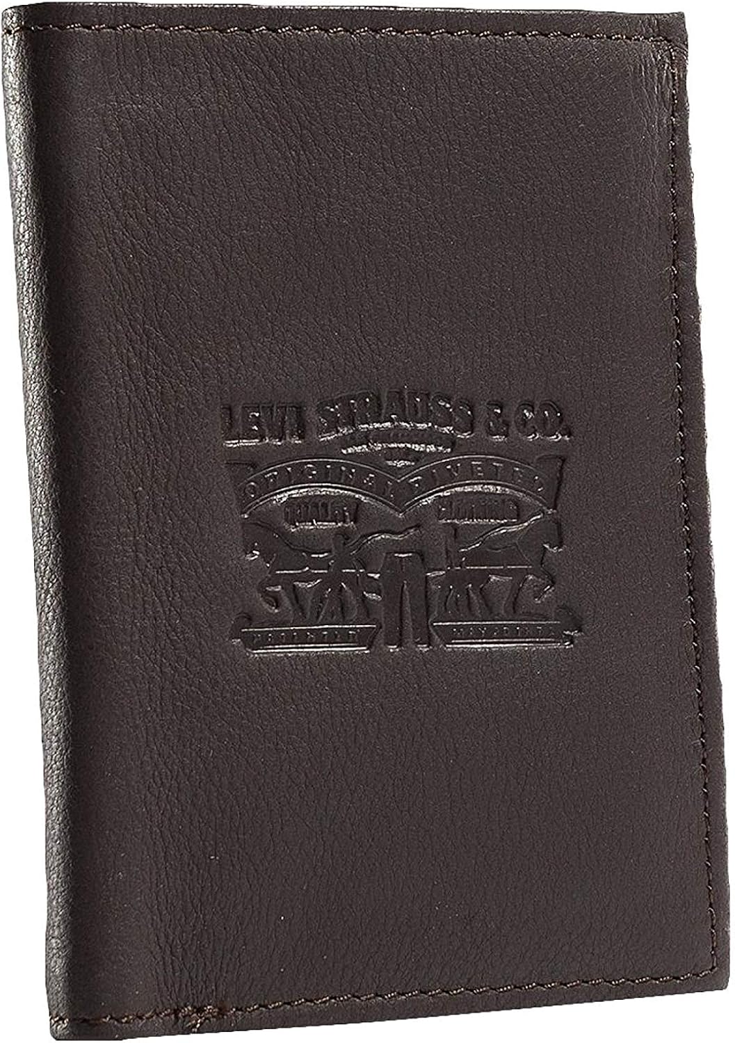 Detalle de Levi’s Clairview Vertical 22543-4 – męski portfel ze skóry naturalnej, brązowy
