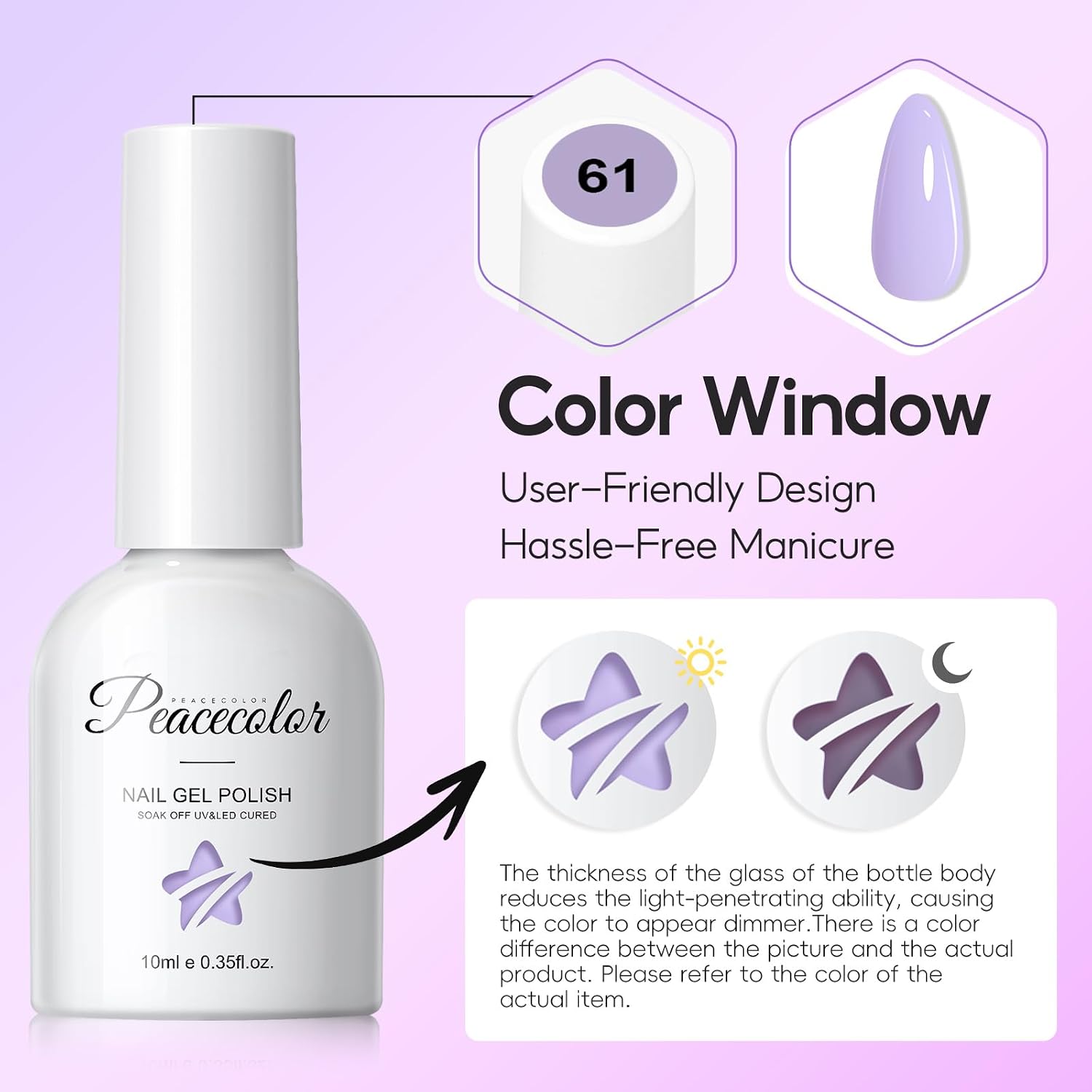 Thumbnail 5 de PEACECOLOR Vernis Gel UV 6 pièces