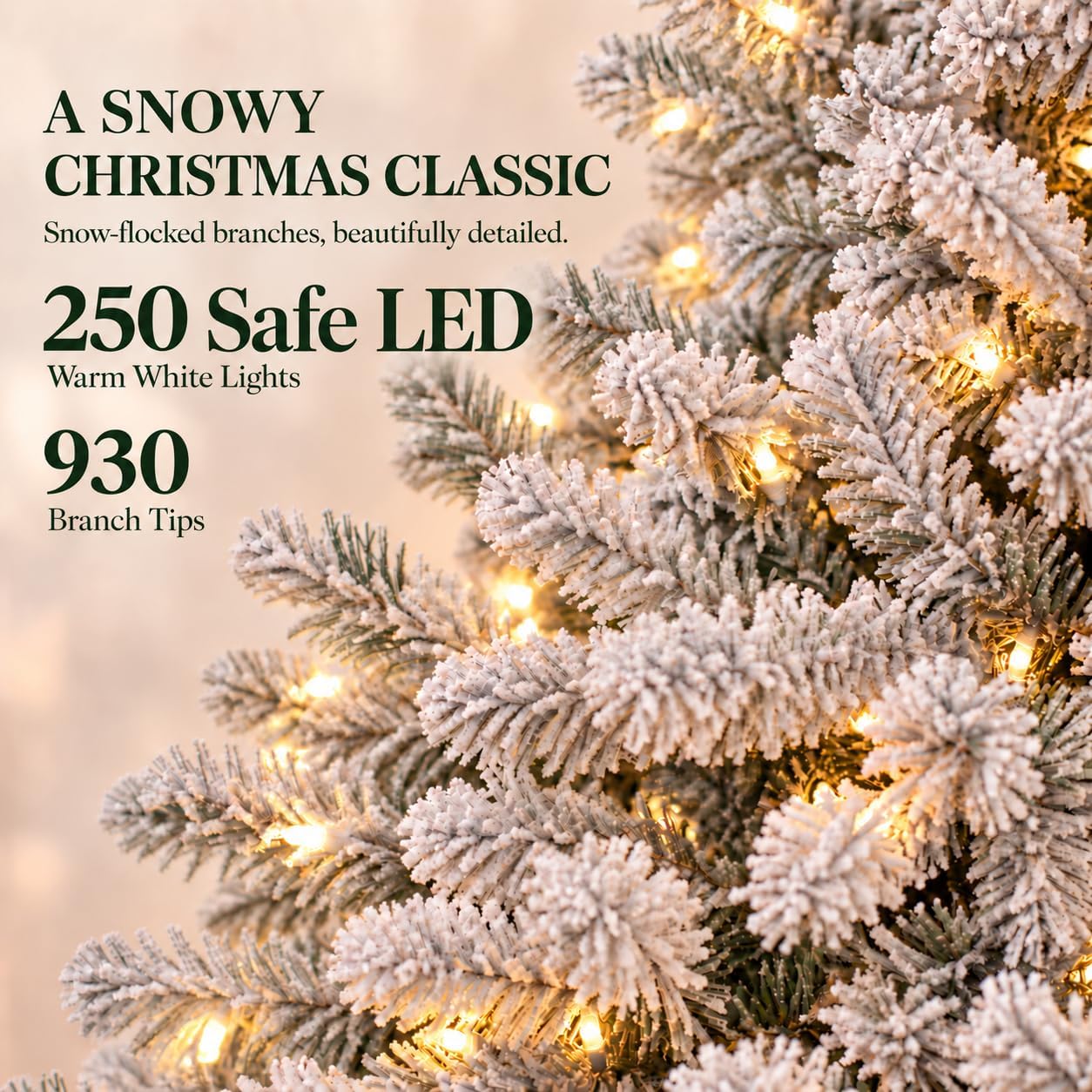Detalle 2 de SHOPNEW G0501A(0.17) G1503A(0.51) 6 ft Pre-Lit Flocked Snow Spruce Tree
