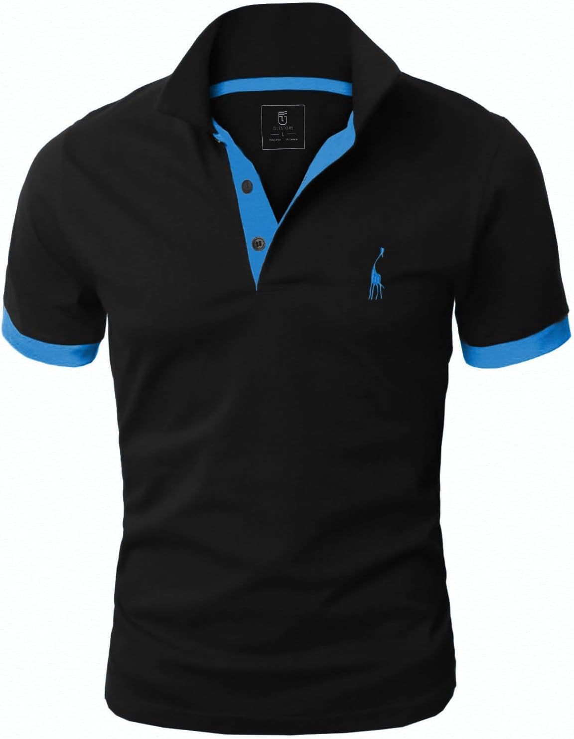 Detalle de GLESTORE Poloshirt Herren – Kurzarm Polo mit Hemm-Slit, Baumwolle-Elastan, vielseitig einsetzbar