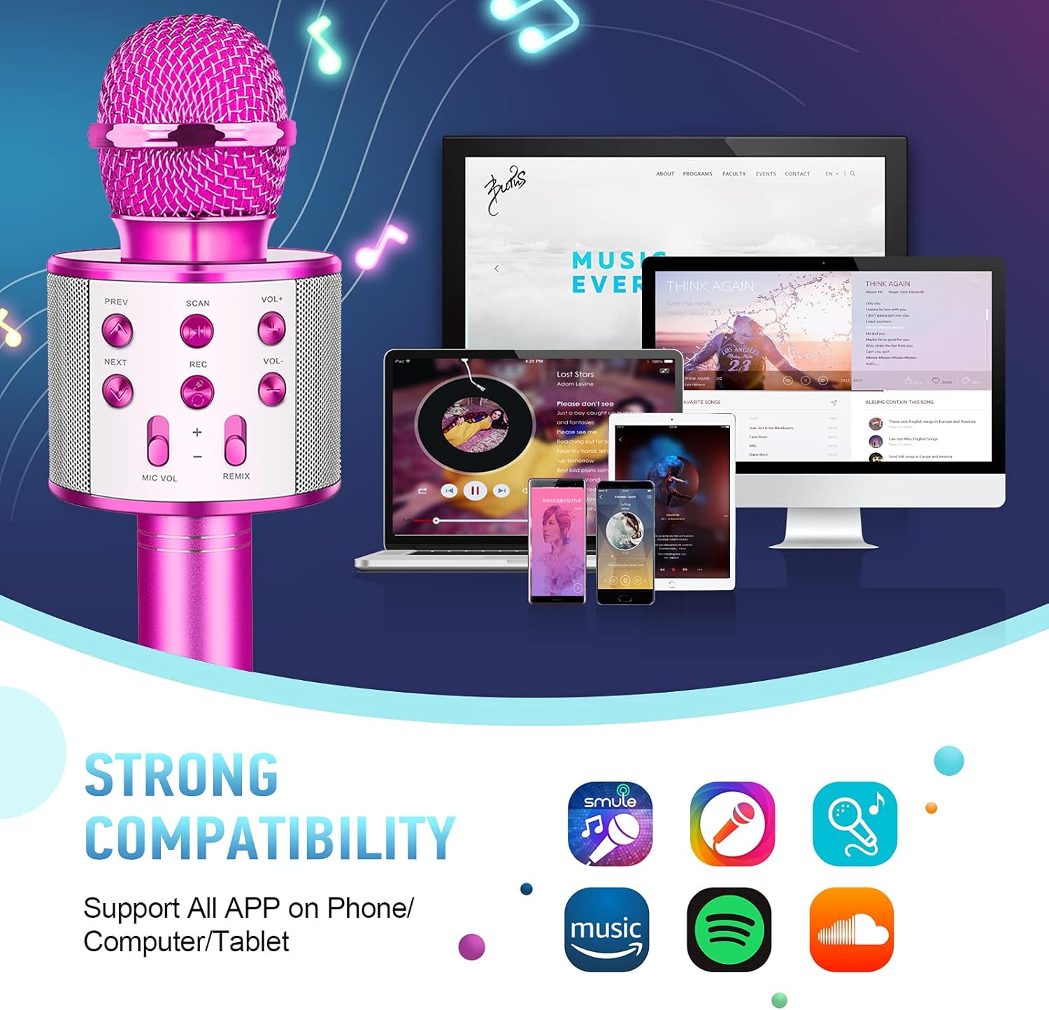 Thumbnail 5 de GeschenPark Bluetooth Microfono Karaoke per Bambini – Karaoke wireless per 3–10 anni, regalo originale