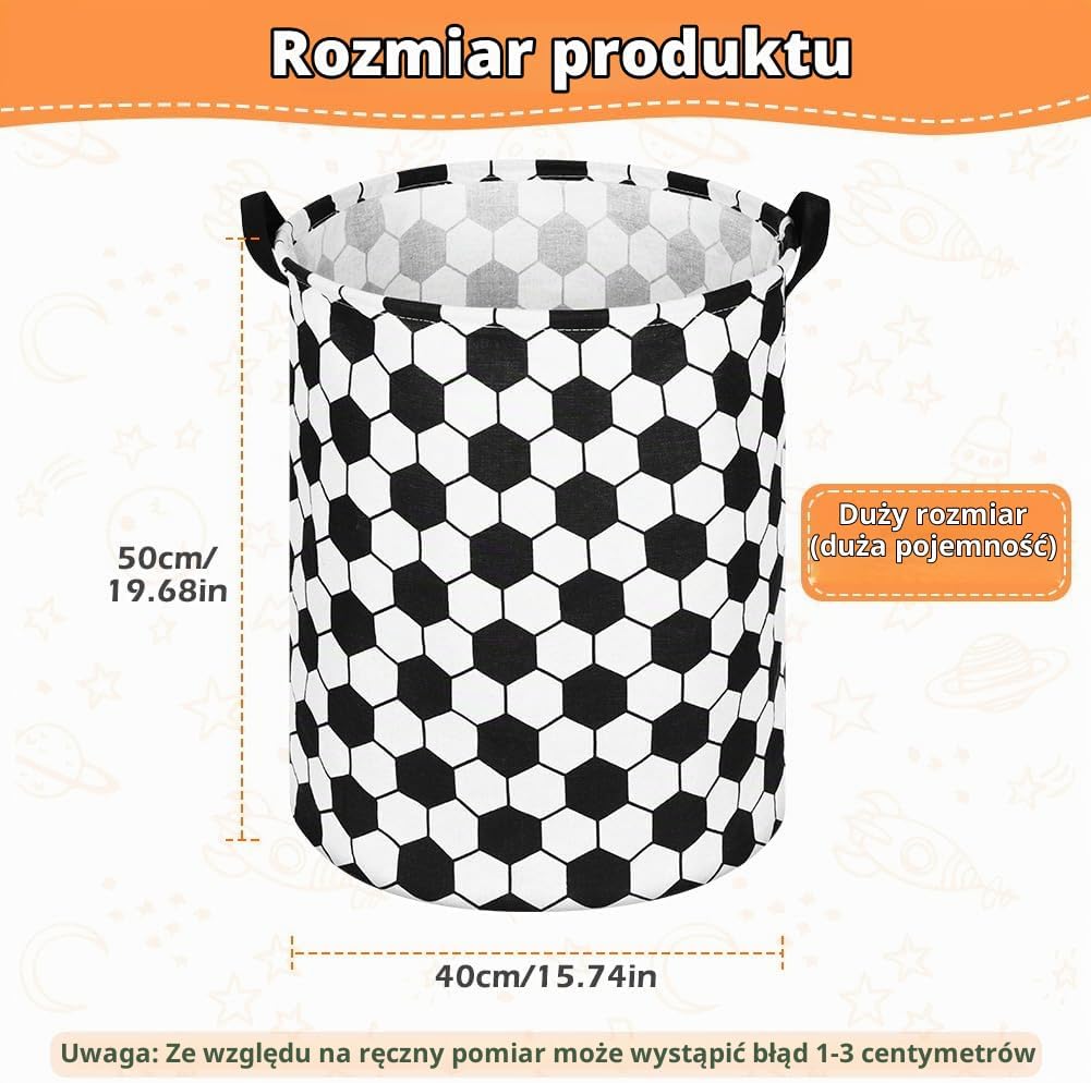 Detalle 2 de AUAUY 5755140 – składany kosz na pranie 40 × 50 cm, piłka nożna
