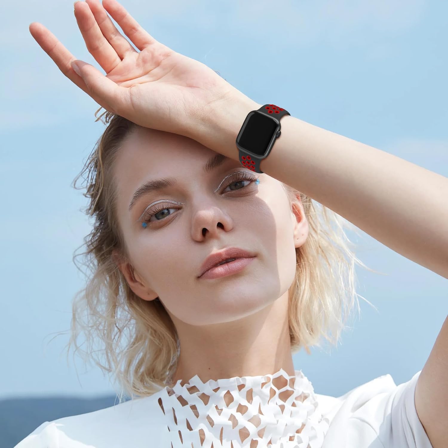 Thumbnail 6 de Yoohoo Sport Strap for Apple Watch: Breathable Dual‑Colour Silicone Band (38–49mm)