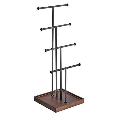 Amazon Basics Présentoir à bijoux à quatre étages, Noyer/Noir, Arbre