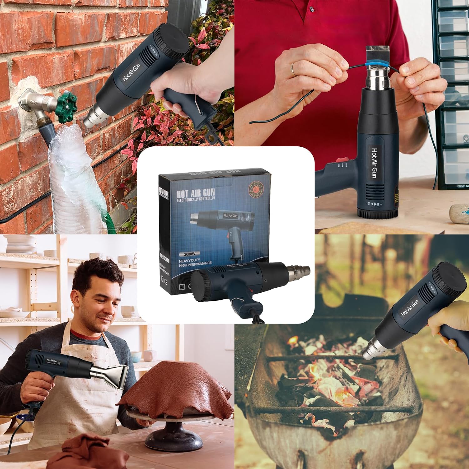 Thumbnail 6 de ANIRUDH 2000W Heat Gun, Adjustable 50–600°C, 4 Nozzles