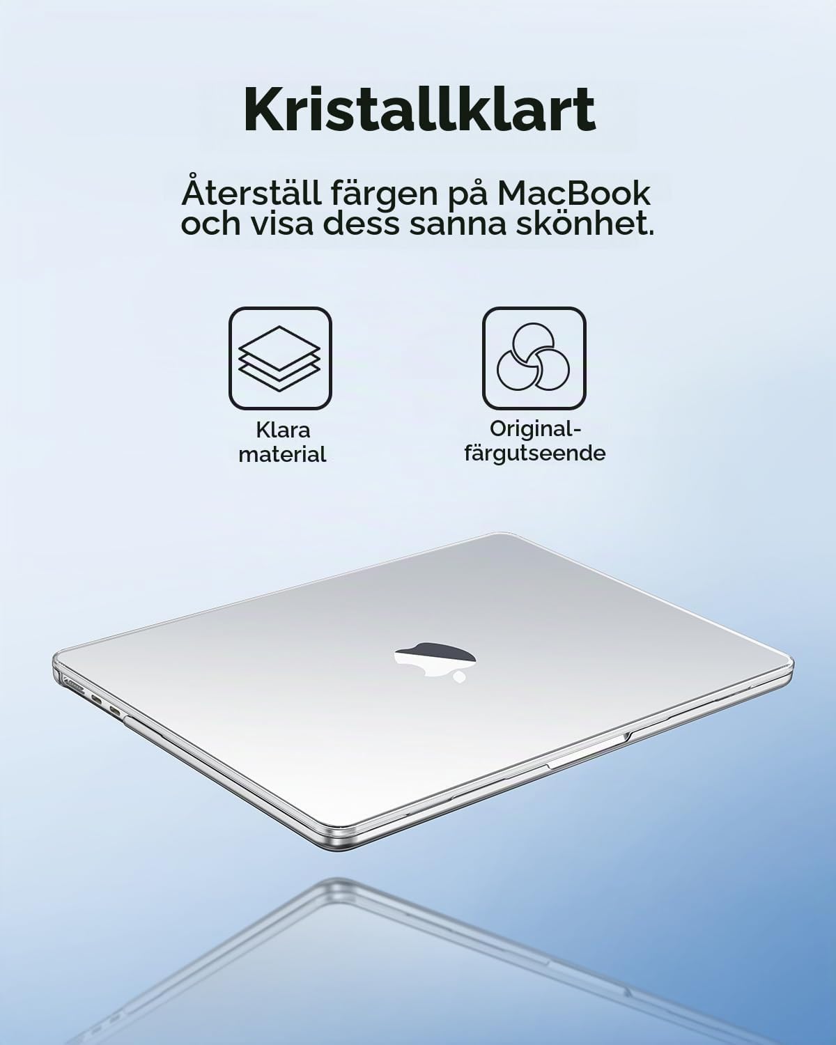 Detalle 2 de BlueSwan transparent hårdskal för MacBook Air 13,6 tum M2–M4