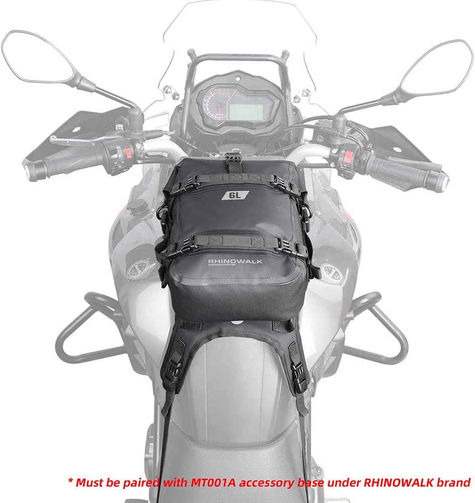 Thumbnail 6 de Rhinowalk 6L Front Bumper Bag & Tail Bag for Motorcycles – Waterproof Modular Saddle Pannier (Black)