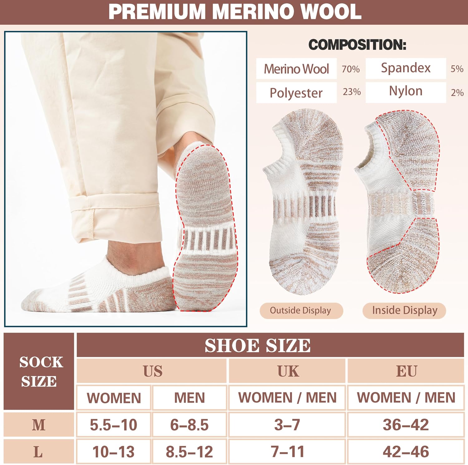 Thumbnail 4 de Merino Wool Ankle Running Socks