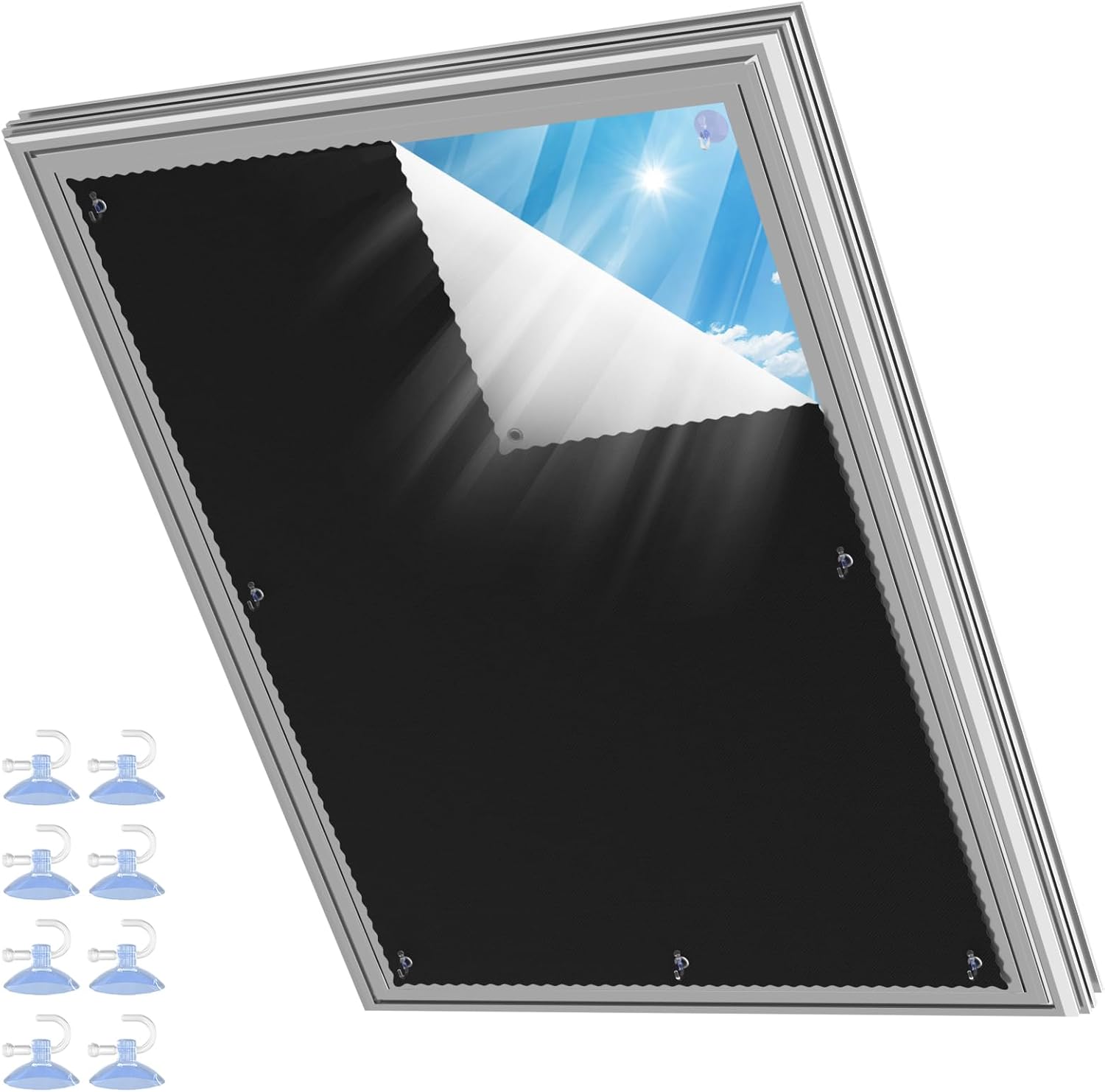 Detalle de Shrivee XP300D Skylight Blackout Blind, Silver-Coated 300D Oxford, 96 x 115cm