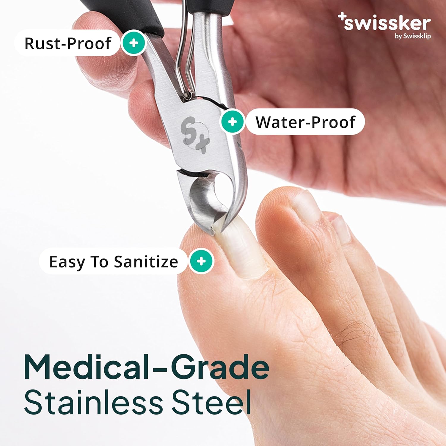 Detalle de Swissker by Swissklip: Heavy Duty Toenail Clippers for Thick Nails