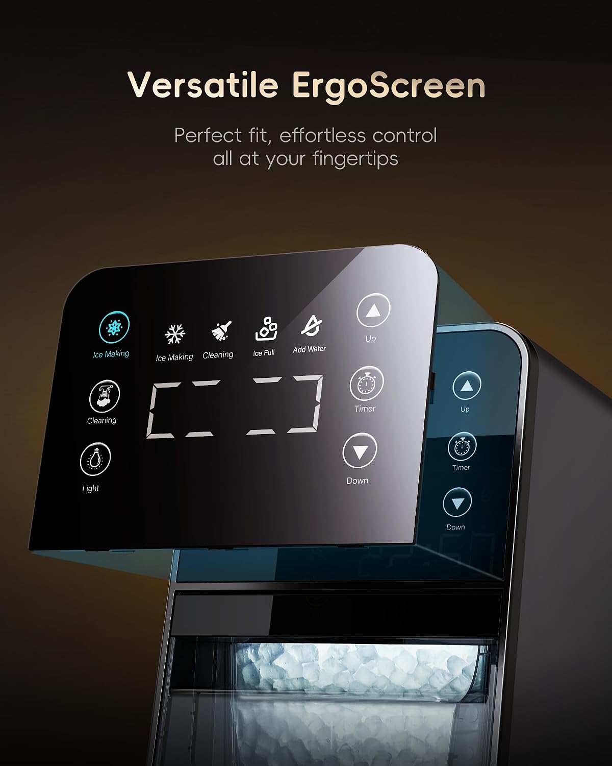 Detalle de ecozy IM-NS331A Nugget Ice Maker, 40 lb/day, Self-Cleaning