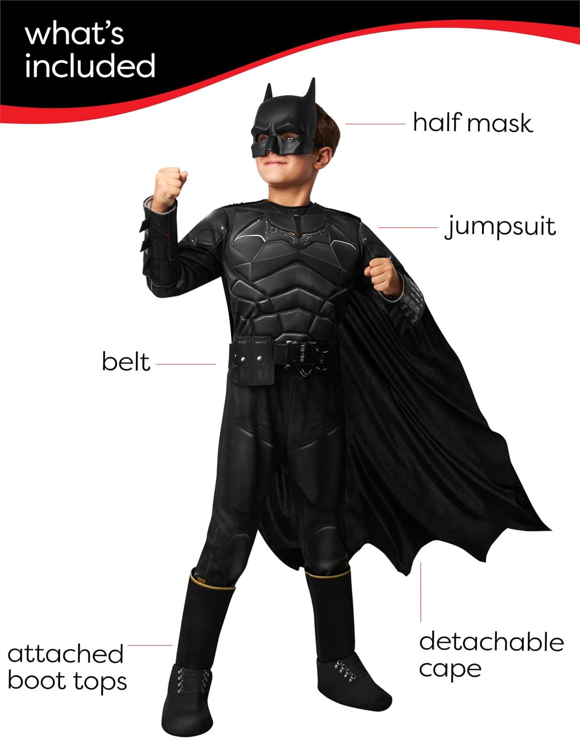 Detalle de Rubies Batman Costume for Kids, Medium