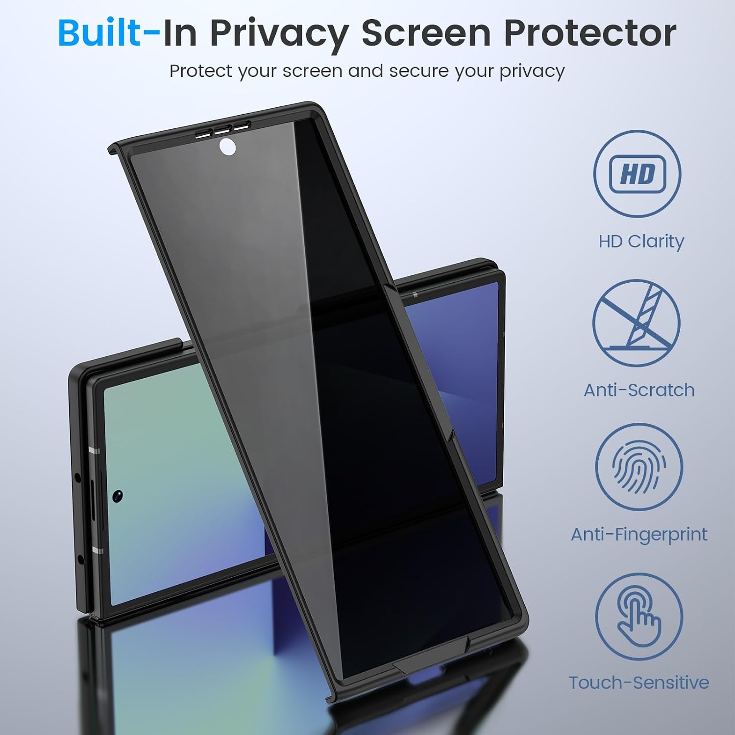 Detalle de HWeggo Magnetic Case for Z Fold 7 with Privacy Screen Protector