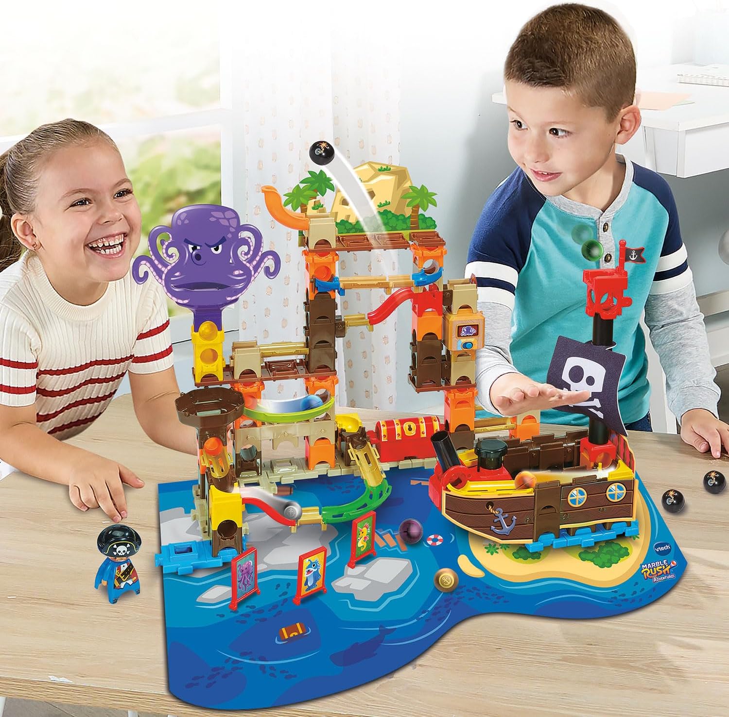 Detalle 2 de VTech Marble Rush Adventures interactief piratenschip van kunststof