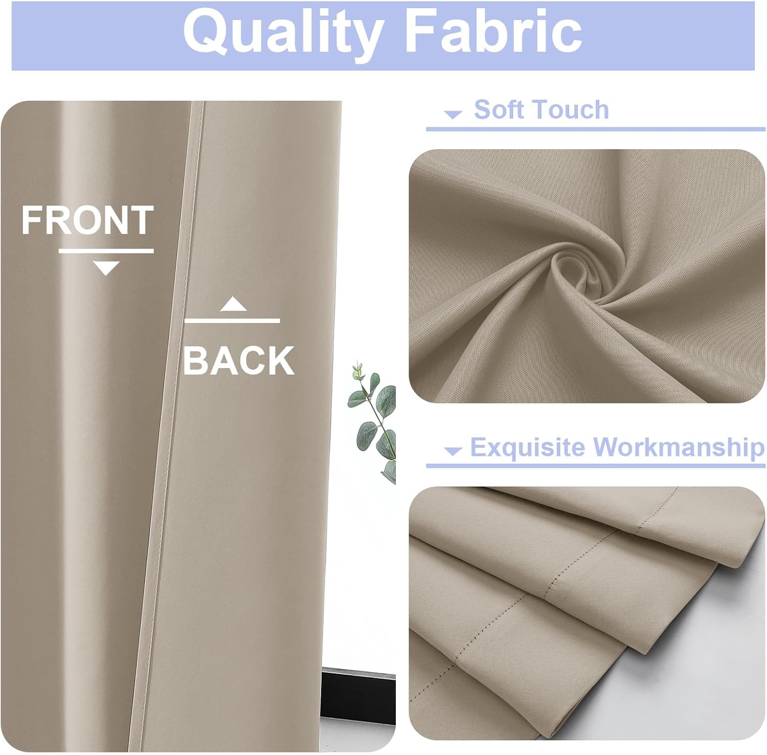 Thumbnail 2 de Simplebrand Ava Biscotti Beige Blackout Curtains 63