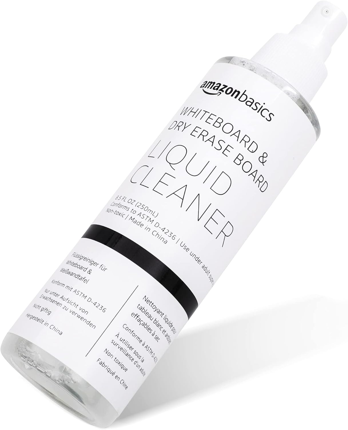 Detalle de Amazon Basics Bouteille de nettoyage liquide pour tableaux blancs – 250 ml, sans parfum
