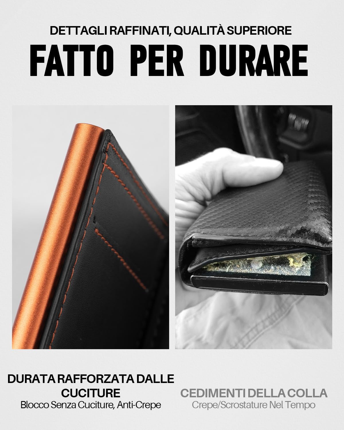 Detalle de MYSHION Portafoglio Pop-Up da Uomo con tasca monete e protezione RFID (trifold con finestra ID)