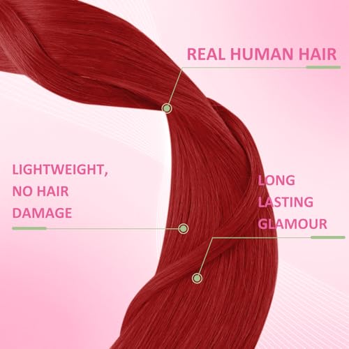 Detalle 2 de YoungSee Tape-In Extensions 25 g, 50 cm Rot 💇♀