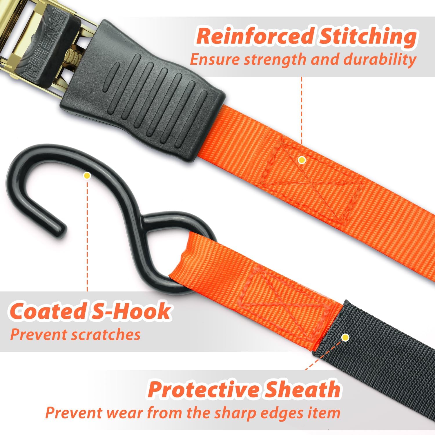 Detalle de Ohuhu Ratchet Straps 4.6m 680kg