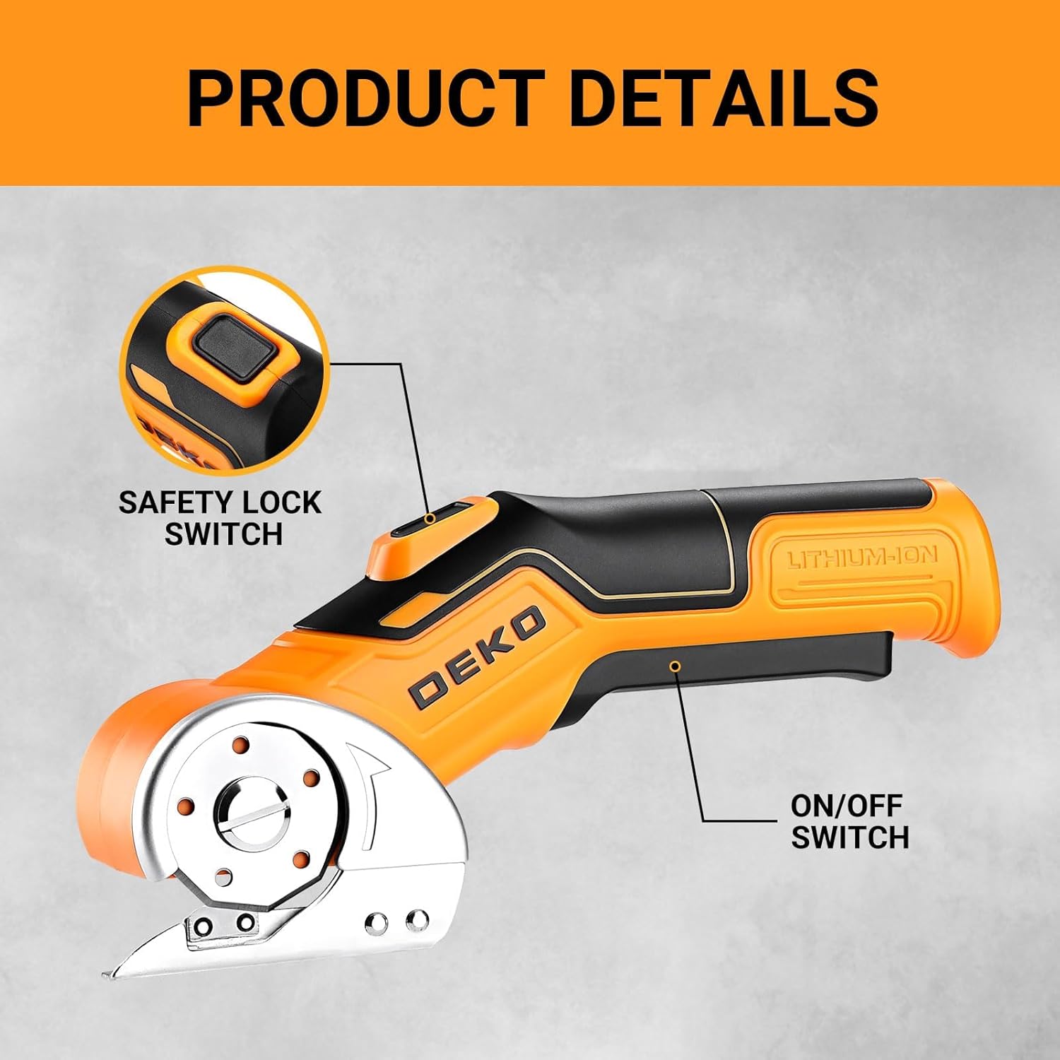Detalle de DEKOPRO Rechargeable Box Cutter with Type-C