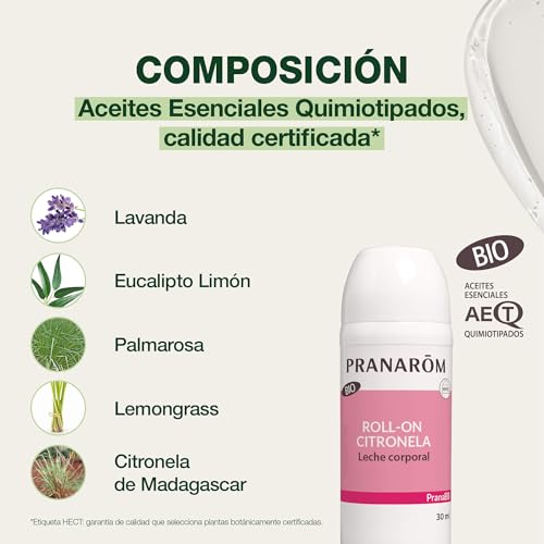 Detalle de PRANARÔM PranaBB Roll-On Antimosquitos BIO – Protección 7 Horas, 30 ml