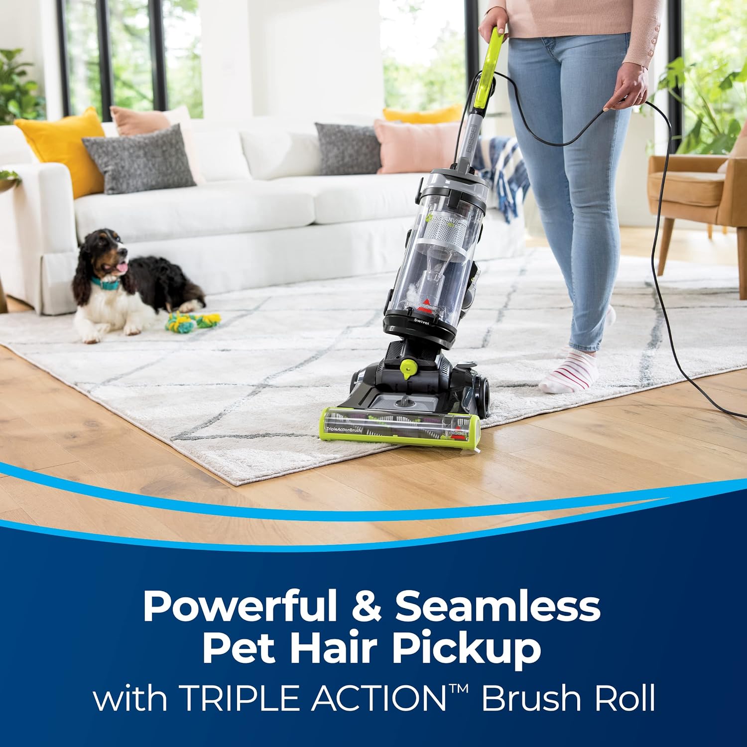 Detalle de BISSELL CleanView Swivel Pet 3198B Upright Vacuum with Triple Action Brush Roll