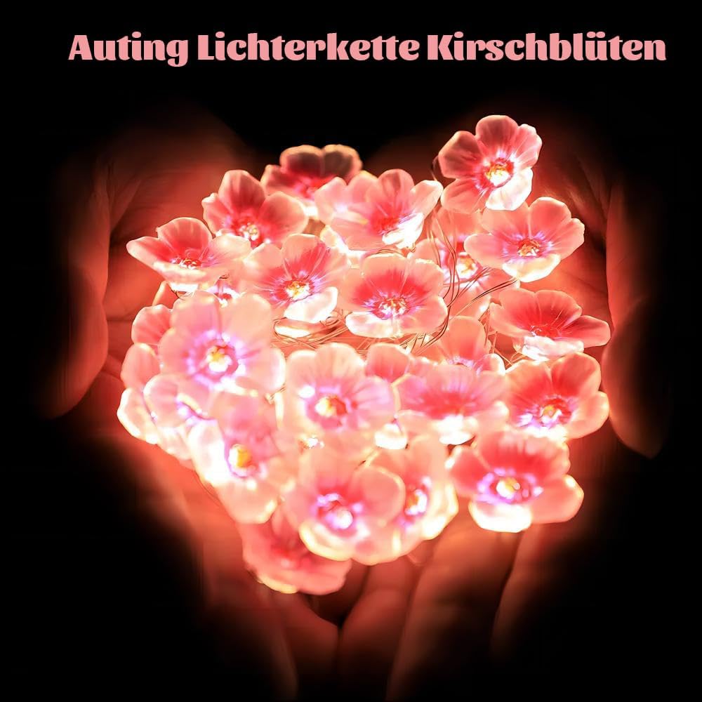 Thumbnail 6 de Auting LED Kirschblüten Lichterkette Deko 2M – 20 LEDs, Timer, batteriebetrieben