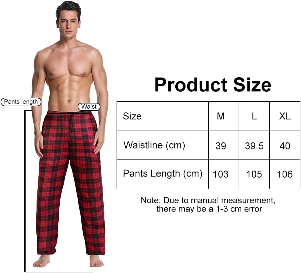 Detalle 2 de AUYAO rutiga pyjamasbyxor för män i polyester med fickor