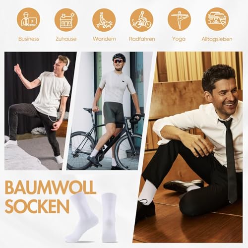 Detalle de NUOZA 12 Paar Herrensocken, weiß, Größe 39–42, 81 % Baumwolle