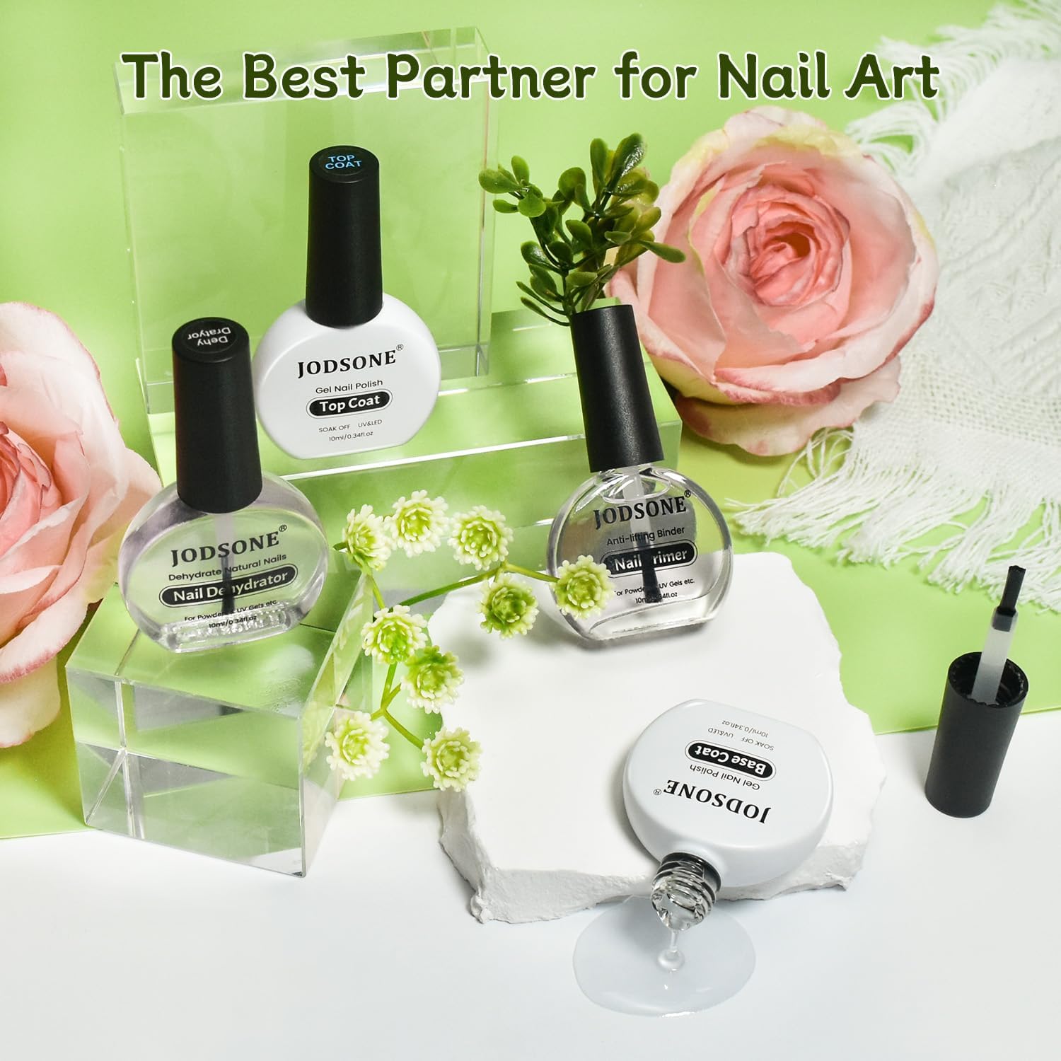 Thumbnail 5 de JODSONE kit gel per unghie 4 flaconi da 10 ml: disidratatore, primer, base coat e top coat lucido