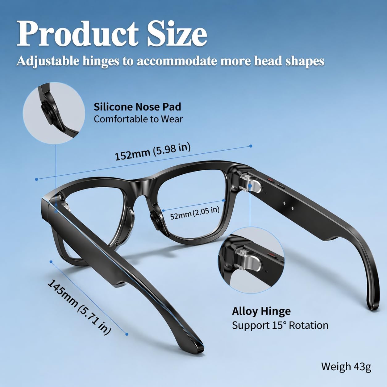 Thumbnail 6 de Smart Glasses with 8MP Camera