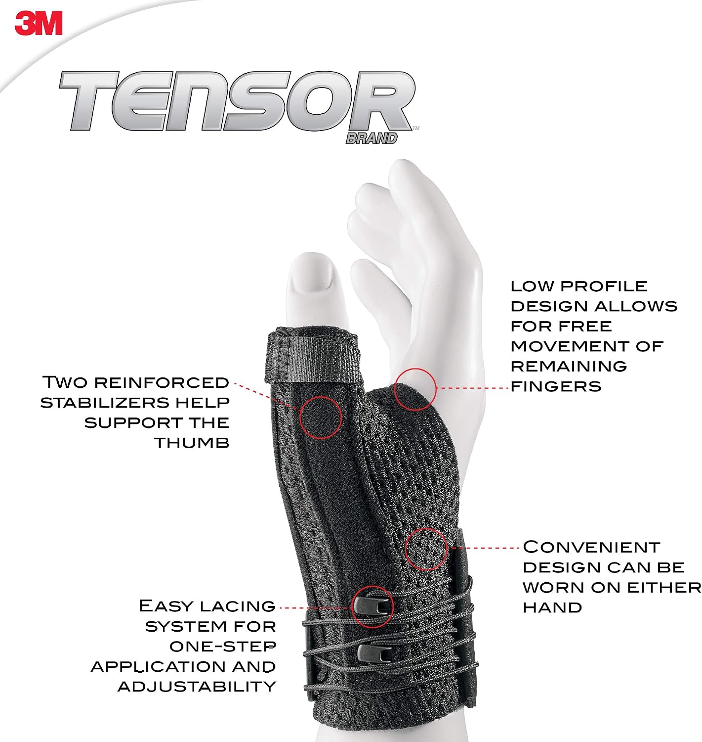 Thumbnail 2 de Tensor 7100104356 Thumb Stabilizing Brace, S/M, Adjustable Fabric Support