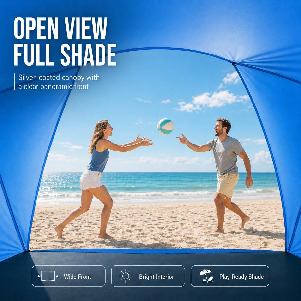 Detalle de Beach Tent Portable Sun Shelter for 2–8 People with UPF 50+ Protection