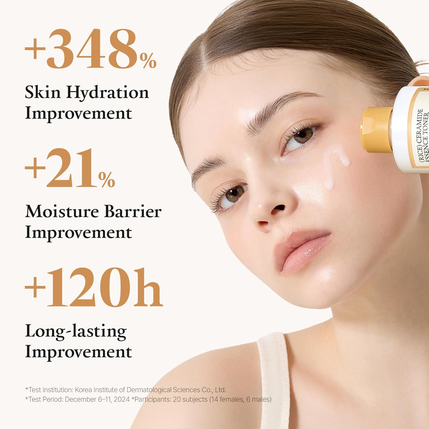 Detalle de FULLY Rice Ceramide Essence Toner (Milky) – fragrance-free hydrating toner for glass skin, 250ml