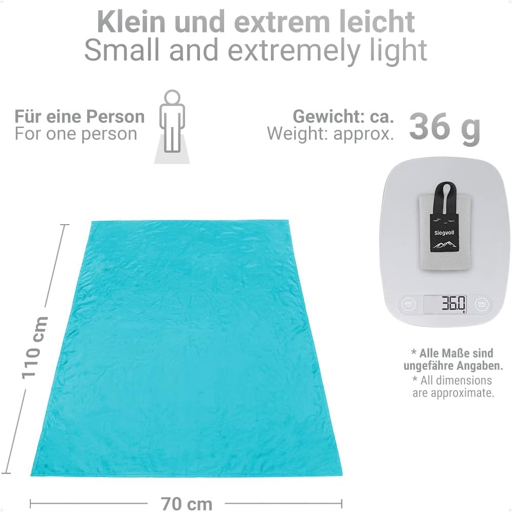 Thumbnail 1 de Siegvoll Mini Picknickdecke: Ultraleicht, ultradünn, 70 × 110 cm