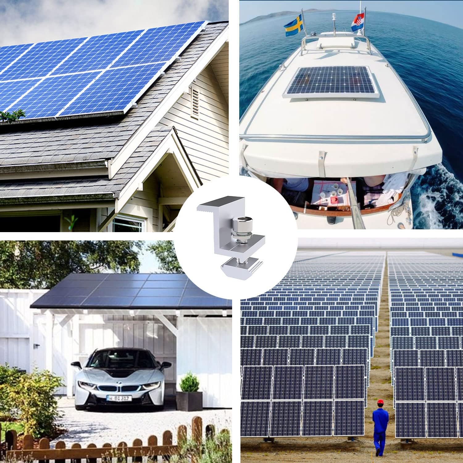 Detalle 1 de Solarmodul Halterung 12 Stück für Trapezblech