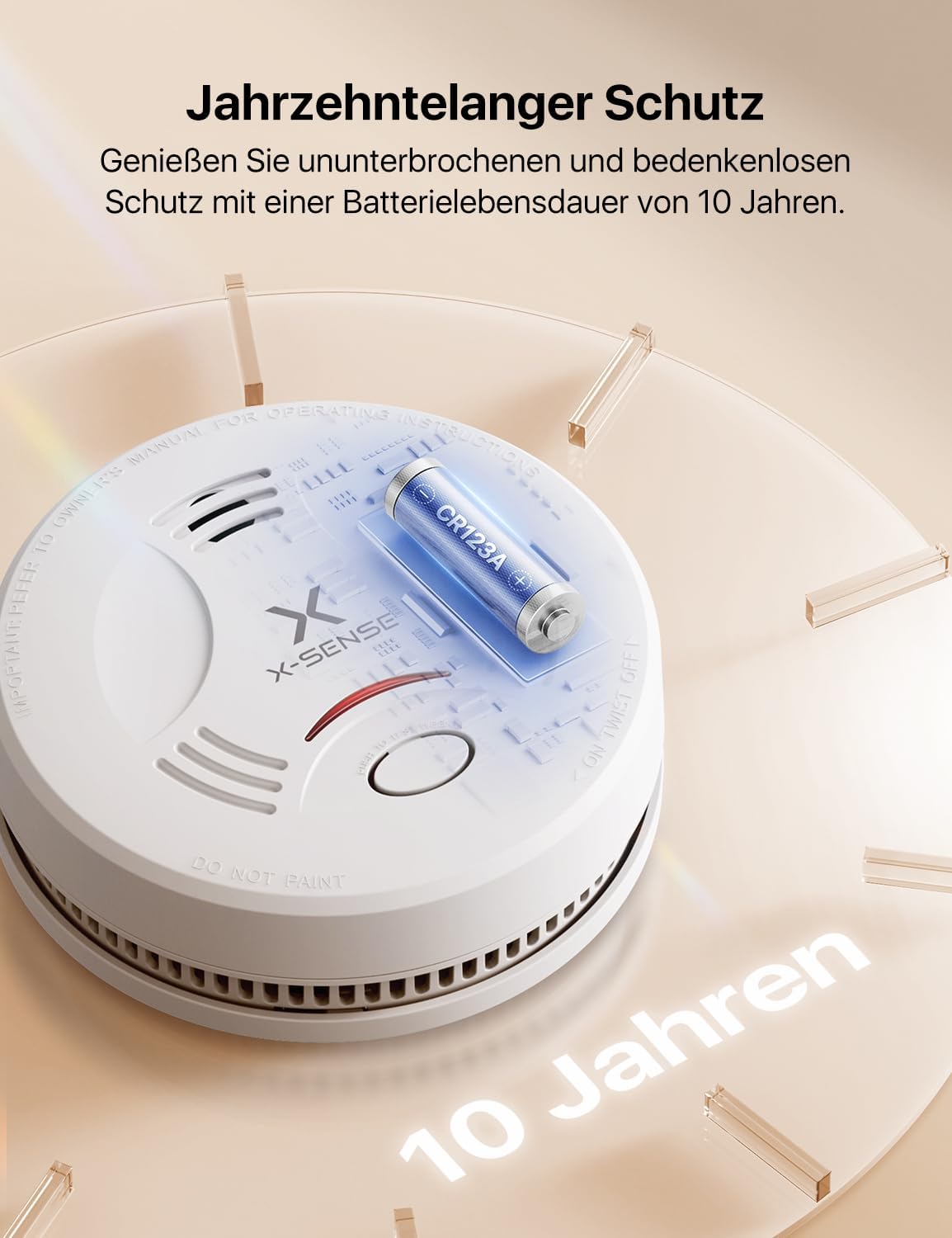 Thumbnail 2 de X-Sense Rauchmelder SD11 mit 10-Jahres-Batterie, TÜV Rheinland zertifiziert (5er-Set) mit Stummschaltung