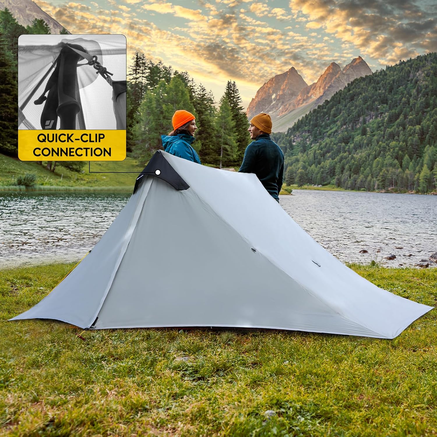Detalle 2 de LANSHAN Ultralight Waterproof 1-2 Person Backpacking Tent