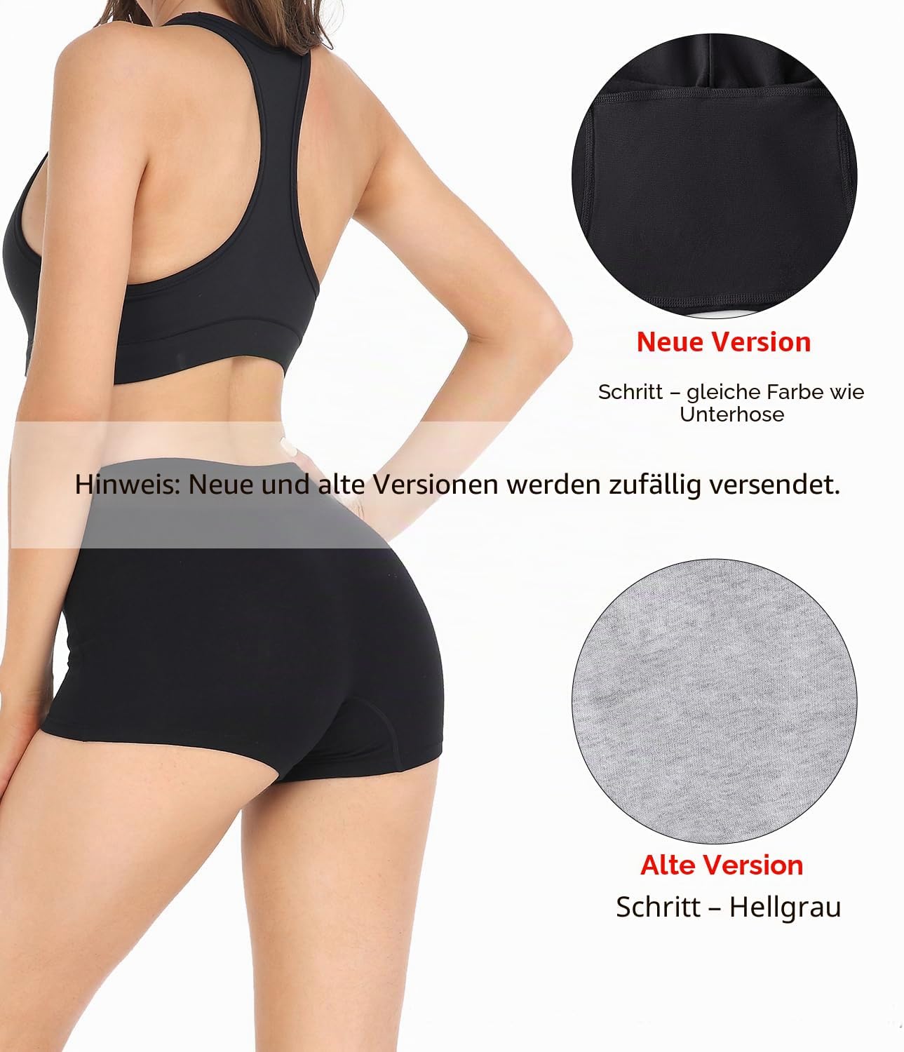 Detalle de wirarpa Damen Baumwolle Boxershorts – 4er Pack, atmungsaktive Radlerhose mit Baumwoll-Schritt