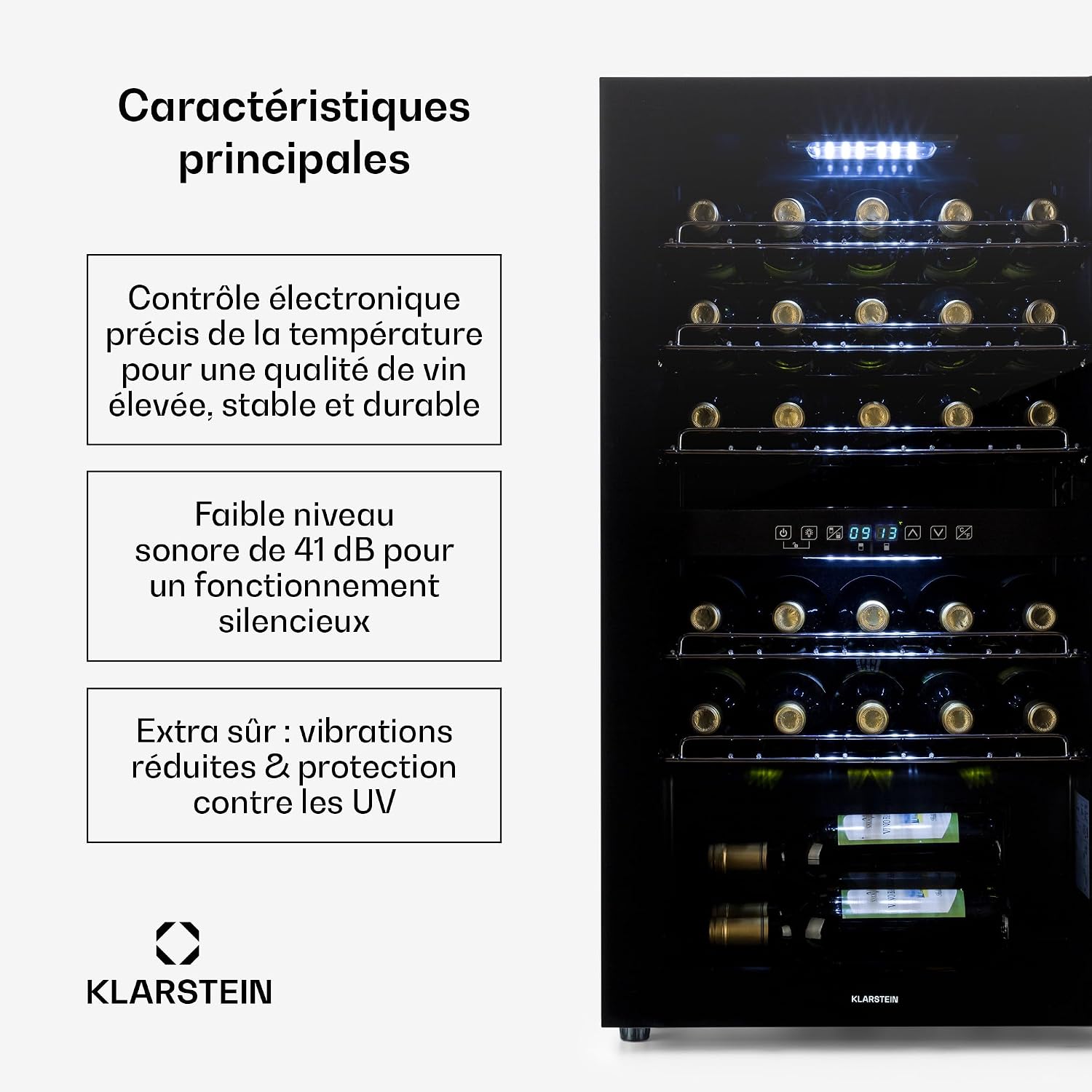 Detalle 2 de Klarstein Shiraz TK15-Shiraz-29D – winiarka 80 l, 29 butelek, 2 strefy
