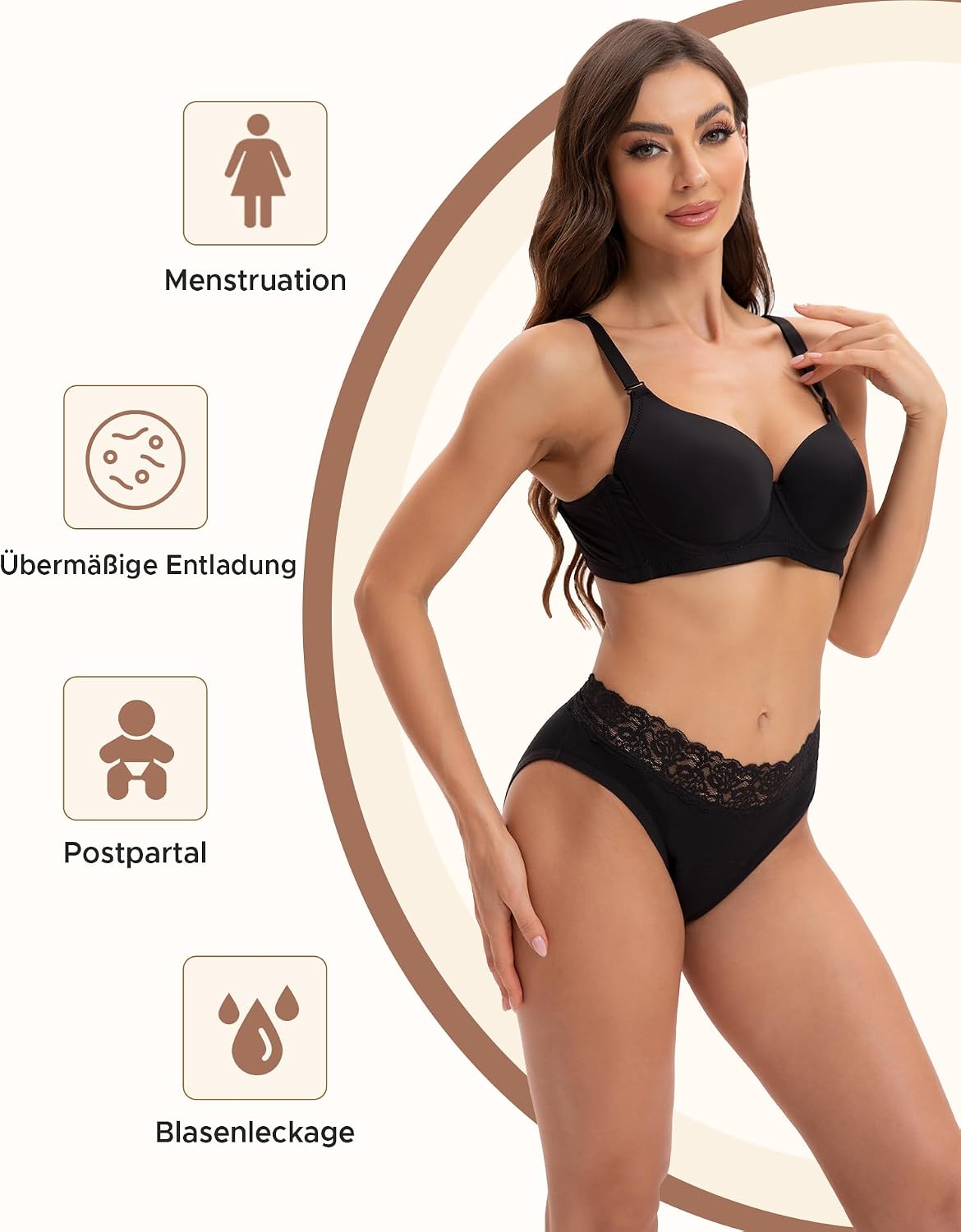 Thumbnail 4 de INNERSY Periodenunterwäsche Spitzen Slip 3er Pack