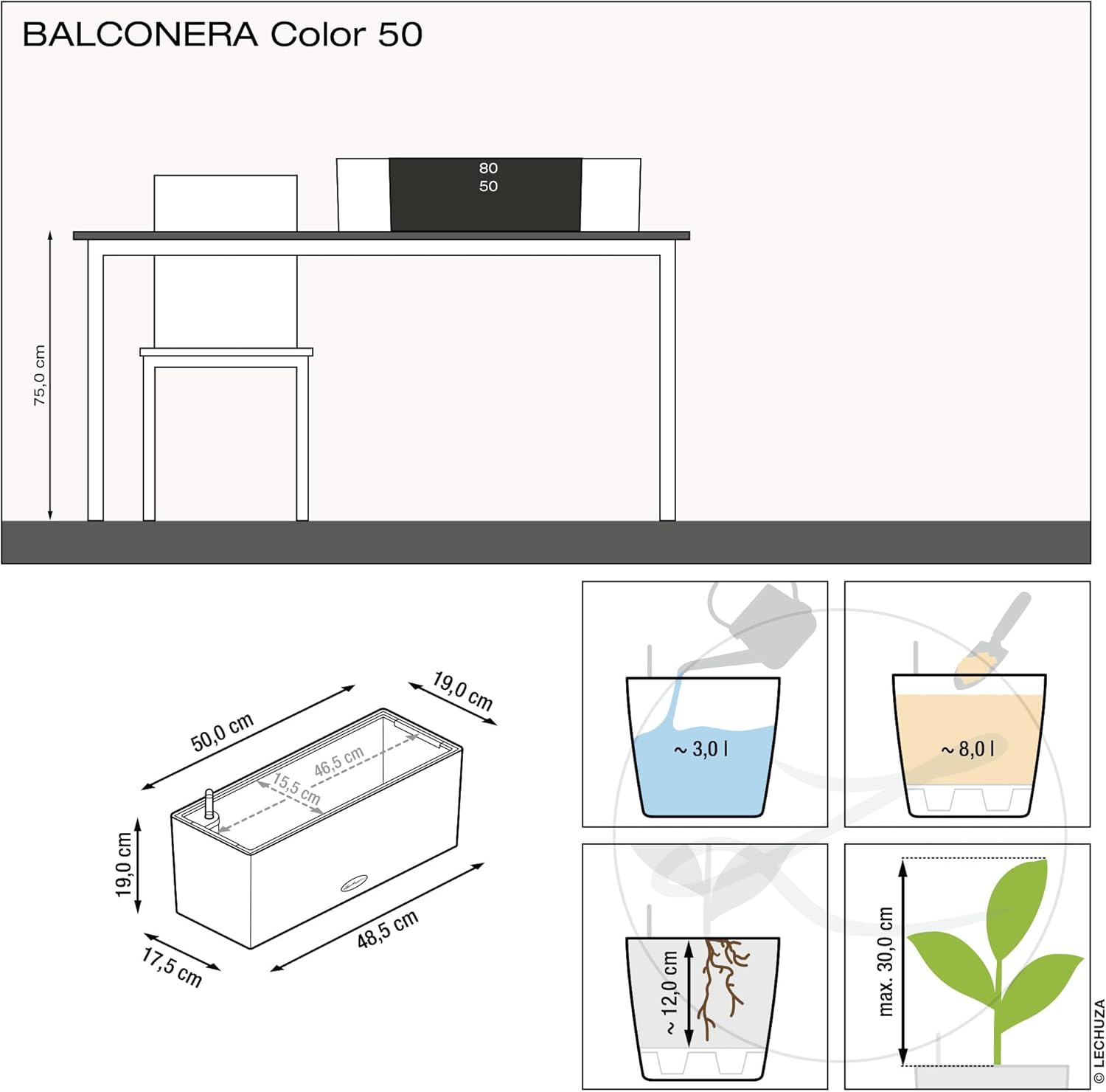 Detalle 2 de Lechuza Balconera Color 50 Muskat All-in-One