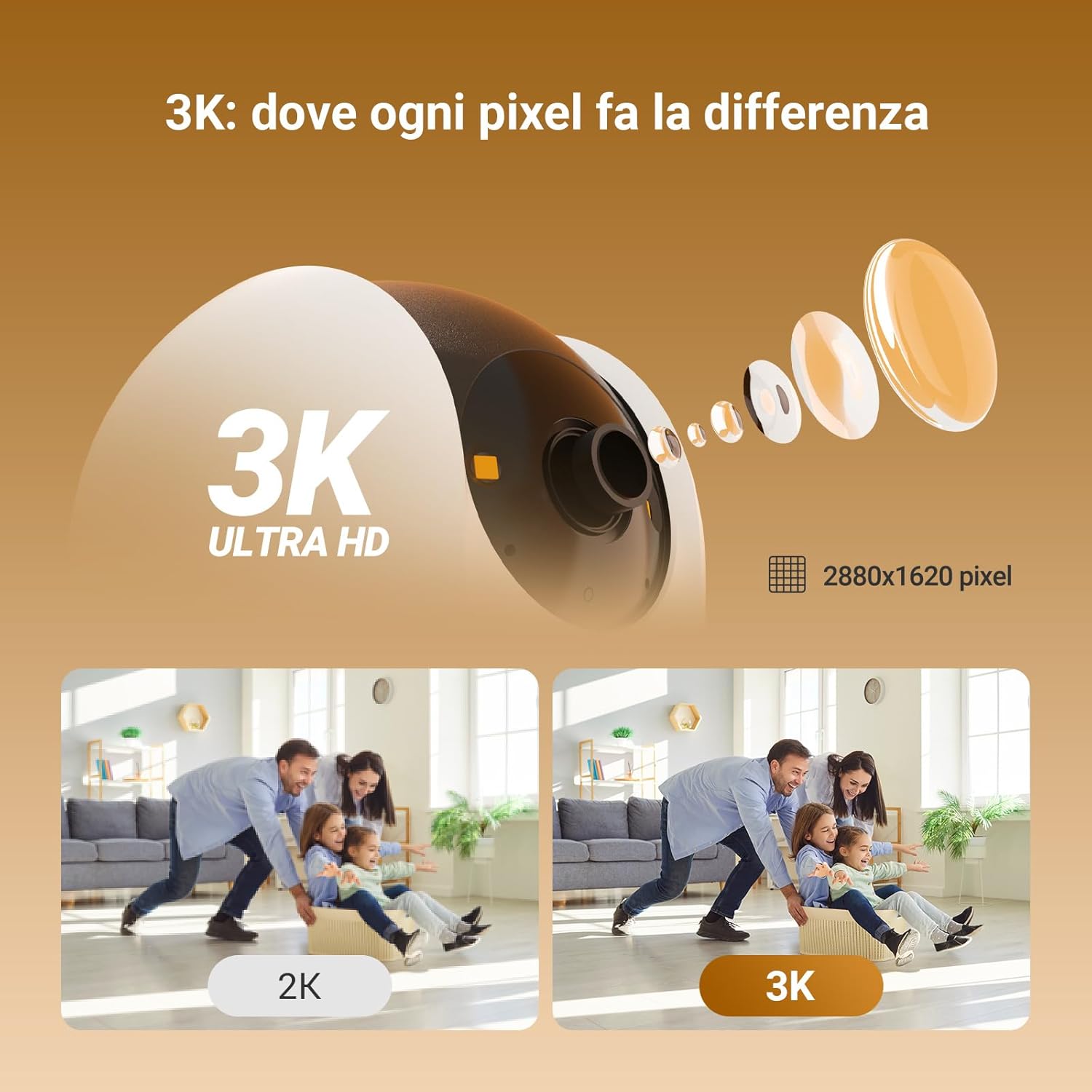 Thumbnail 2 de EZVIZ C6N G1 3K Telecamera Wi‑Fi interna con Pan/Tilt/Zoom, rilevamento persone e visione notturna a colori