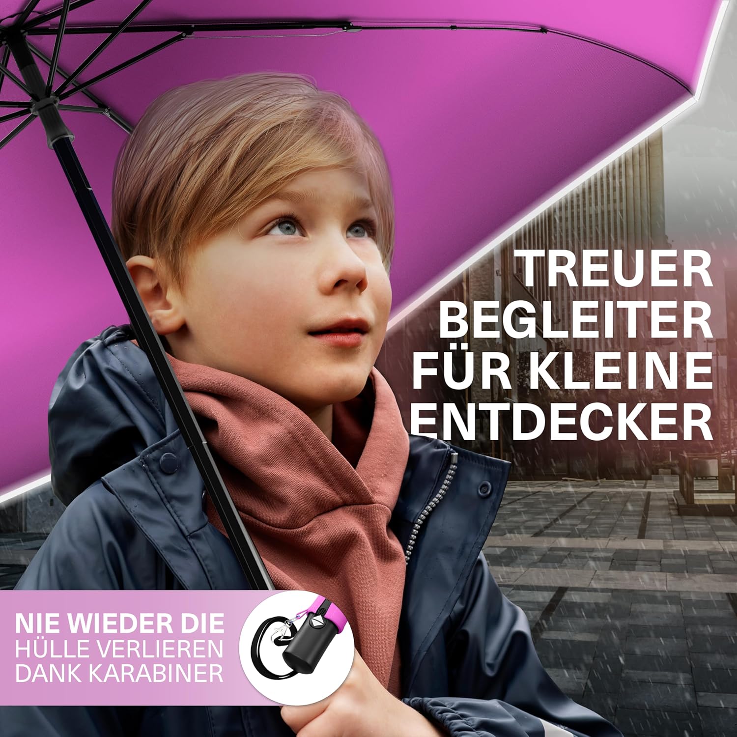 Thumbnail 2 de STYNGARD Regenschirm automatik Kinder mit Sicherheitsreflektoren – Rotterdam