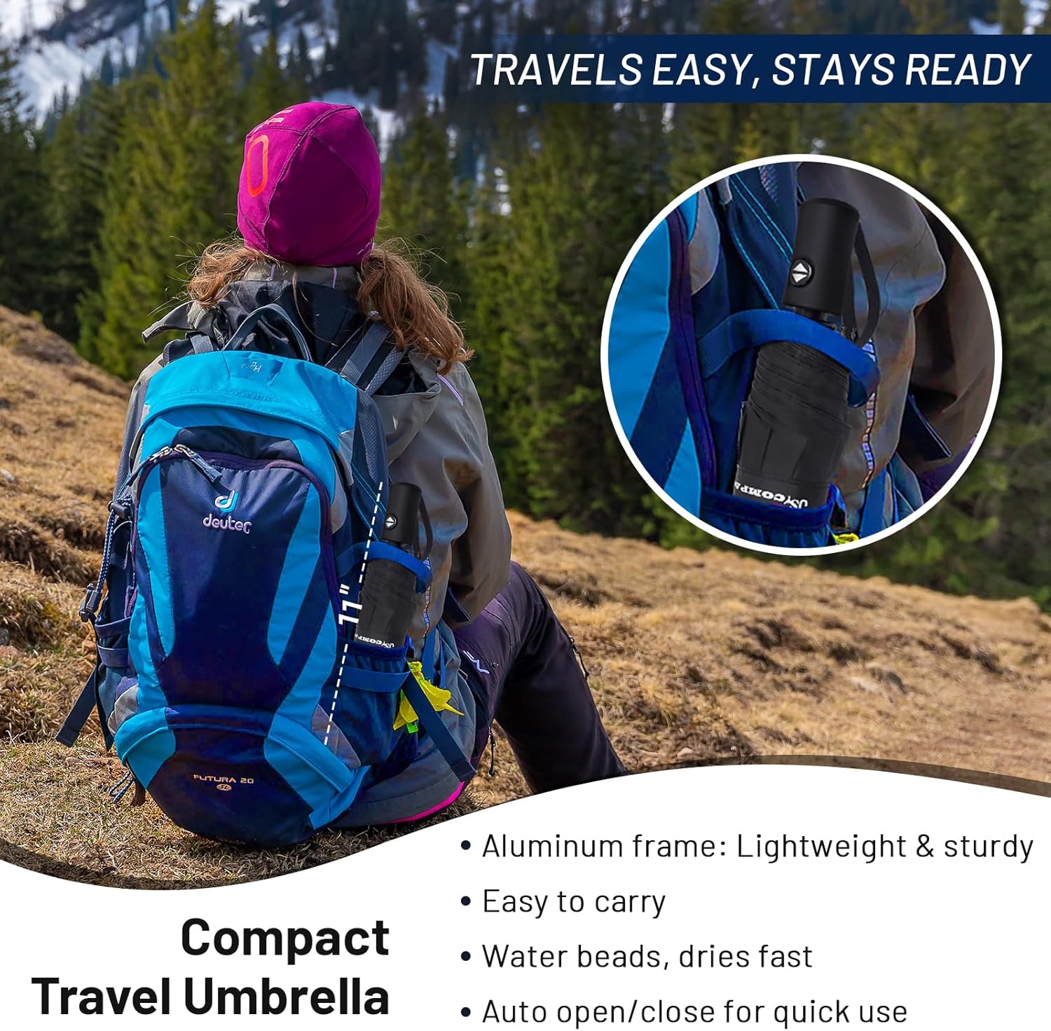 Thumbnail 5 de SY COMPACT Travel Umbrella windproof automatic 🌂