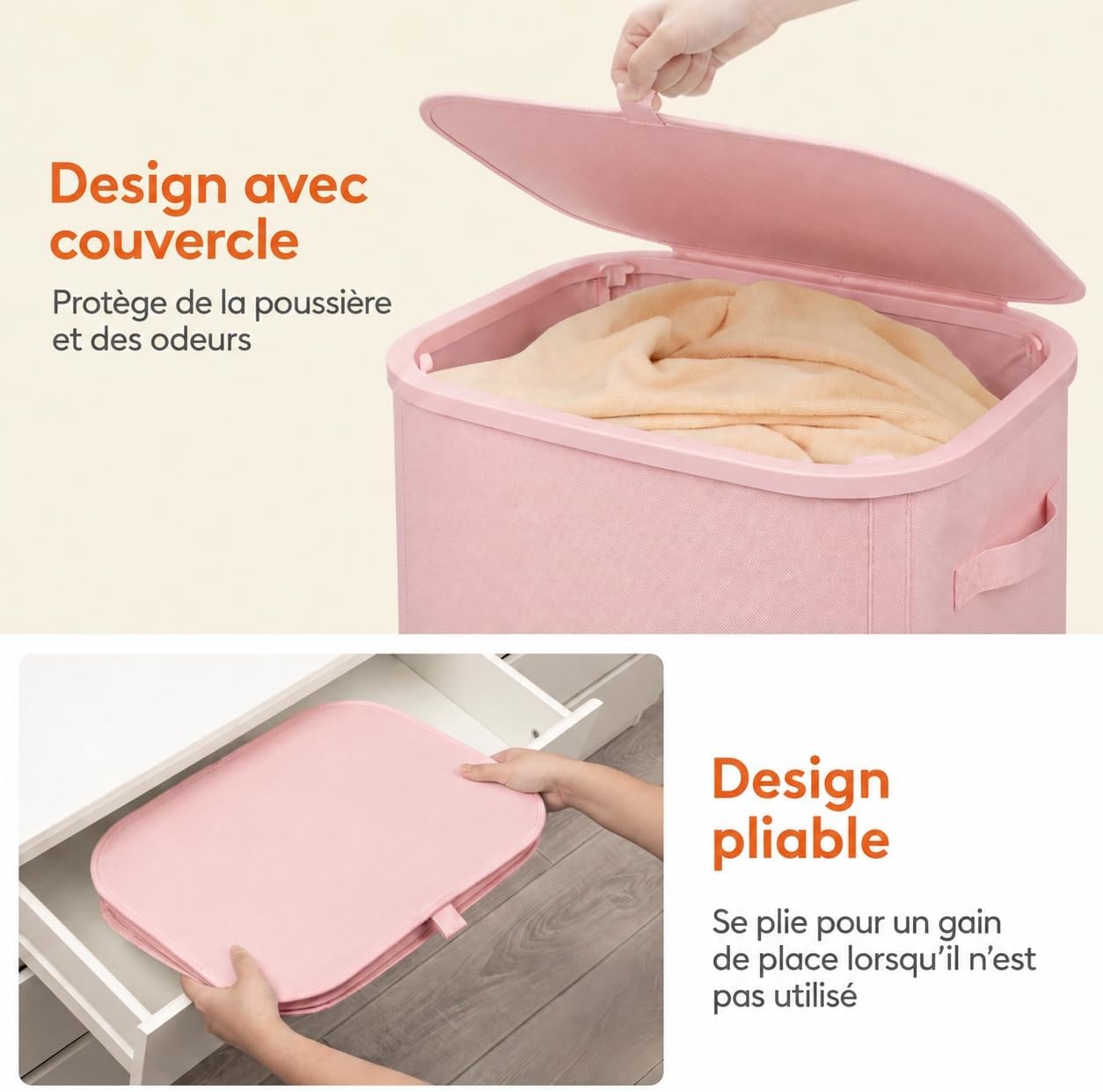 Thumbnail 6 de Lifewit 24599 wasmand 85 l met wielen, deksel en afneembare waszak