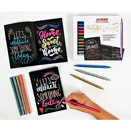 Thumbnail 1 de Alpino Metallic Lettering doble punta 12 unidades 🎨