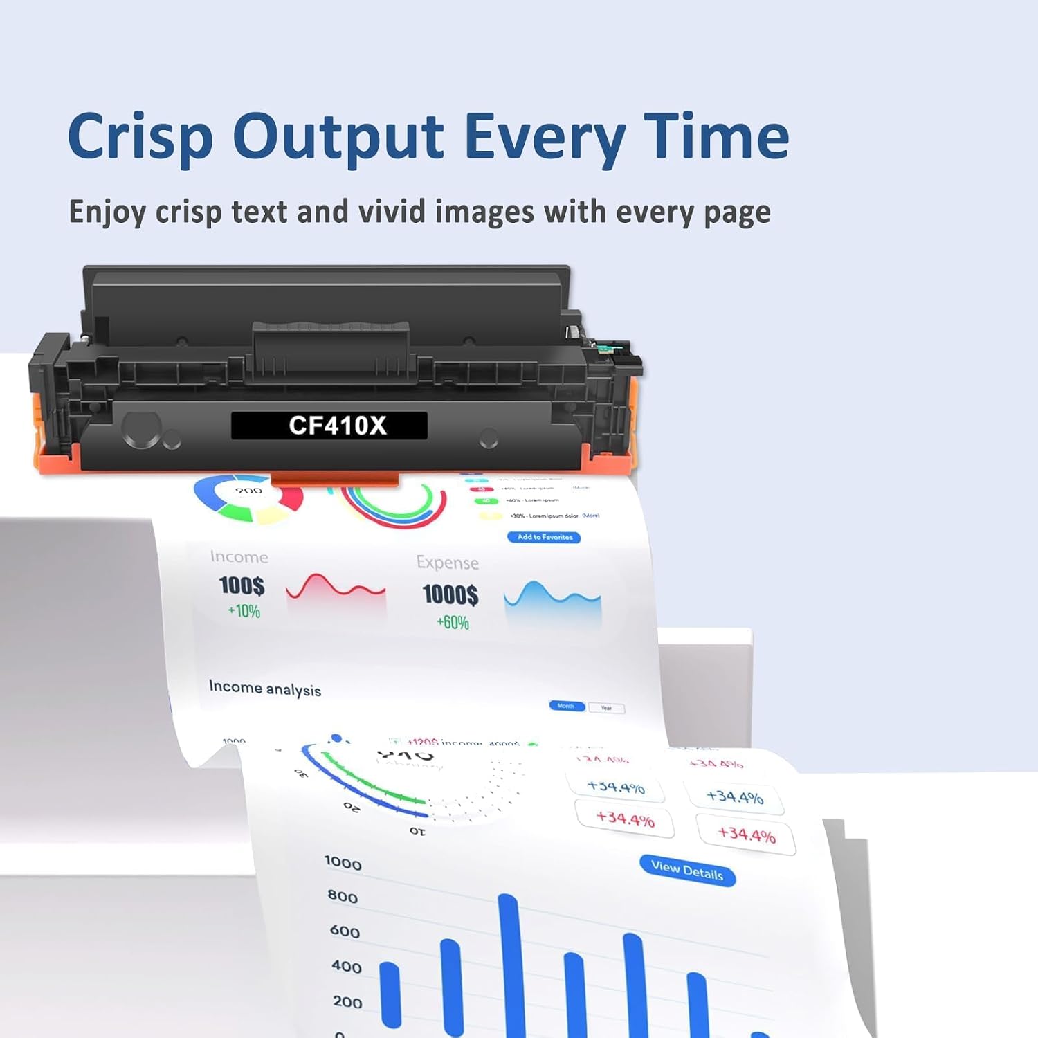 Thumbnail 5 de WOWTONER 410X Compatible Toner Cartridges, CF410X/CF411X/CF412X/CF413X 4-Pack