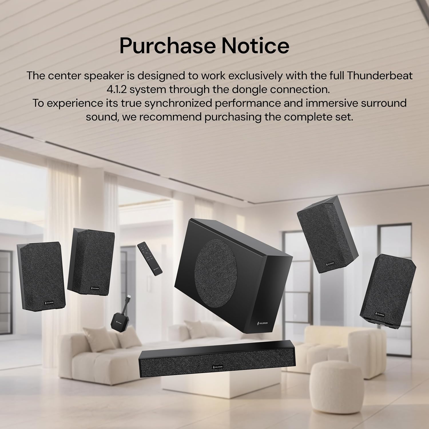 Thumbnail 3 de Valerion ThunderBeat 4.1.2 Wireless Dolby Atmos Surround Sound System (with Subwoofer)